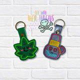 DIGITAL DOWNLOAD Green BUDdies Set Snap Tab Key Chain