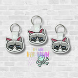 DIGITAL DOWNLOAD Annoyed Kitty Snap Tab Key Chain