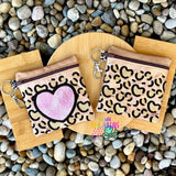 DIGITAL DOWNLOAD Applique Leopard Heart Zipper Bag Set 5 SIZES INCLUDED 2 DESIGNS