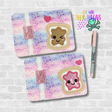 DIGITAL DOWNLOAD 5x7  Applique Peanut Butter And Jelly Mini Composition Notebook Cover Set