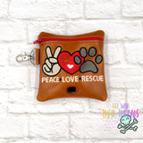 DIGITAL DOWNLOAD 5x5 Peace Love Rescue Poo Bag Holder