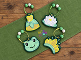DIGITAL DOWNLOAD Applique Princess Frog  Bookmark Ornament Bag Tag Bundle