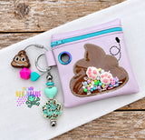 DIGITAL DOWNLOAD 5x5 Applique 3D Shaker Poo Bag ITH Zipper Bag