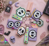 DIGITAL DOWNLOAD Applique Skull  Wristlet Essentials Set 9 DESIGNS INCLUDED