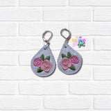 DIGITAL DOWNLOAD Mini Rose Earrings 3 SIZES INCLUDED