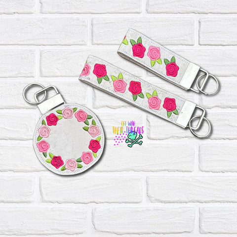 DIGITAL DOWNLOAD Rose Key Fob Set 3 SIZES INCLUDED – Off With Their Threads
