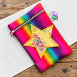 DIGITAL DOWNLOAD Applique Shaker Star ITH Zippered Bag Lined and Unlined