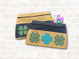 DIGITAL DOWNLOAD Applique Argyle Shamrock Clover Clutch Applique Zipper Bag Lined and Unlined