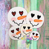 DIGITAL DOWNLOAD Applique Snowman Quilted Mug Rug Snack Mat Coaster Set 7 SIZES INCLUDED ENVELOPE STYLE