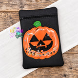 DIGITAL DOWNLOAD Applique Shaker Jack O Lantern Pumpkin ITH Zippered Bag Lined and Unlined