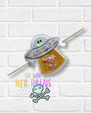 DIGITAL DOWNLOAD Applique Alien UFO Shaker Hair Accessory Bun Cover