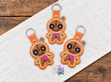 DIGITAL DOWNLOAD Applique Voodoo Doll Snap Tab Keychain