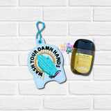 Wash Your Hands Sanitizer Holder Set | Eyelet & Snap Tab Embroidery Design | Digital Download