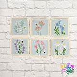 DIGITAL DOWNLOAD Wildflower Applique Coaster Bundle