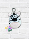 DIGITAL DOWNLOAD Applique Zebra Squishy Keychain