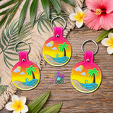 DIGITAL DOWNLOAD Tropical Beach Scene Snap Tab Keychain