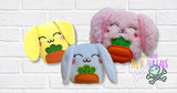 DIGITAL DOWNLOAD Applique Easter Bunny Carrot Plushie Set 5 SIZES INCLUDED