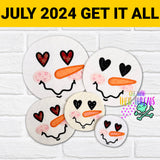 DIGITAL DOWNLOAD Applique Snowman Quilted Mug Rug Snack Mat Coaster Set 7 SIZES INCLUDED ENVELOPE STYLE