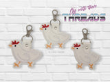 DIGITAL DOWNLOAD Chicken Snap Tab Key Chain