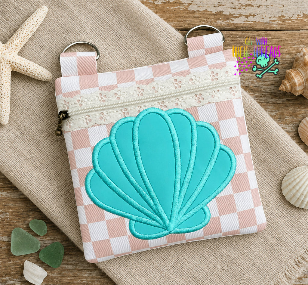 Shell Color Zipper Design DIGITAL DOWNLOAD Applique Sea Shell Zipper Bag Set 4 SIZES INCLUDED ...