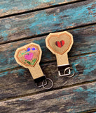 5x7 6x10 DIGITAL DOWNLOAD Heart Container Applique Key Fob Set