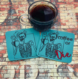 DIGITAL DOWNLOAD Coffee or Die Coaster Set 2 Versions Included