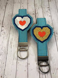 5x7 6x10 DIGITAL DOWNLOAD Heart Container Applique Key Fob Set