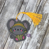 DIGITAL DOWNLOAD Rainy Day Mouse Sketch Bookmark