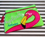 DIGITAL DOWNLOAD Majestically Awkward Flamingo Applique Clutch OWTT