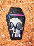 DIGITAL DOWNLOAD Applique Skull Coffin Zipper Bag