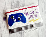 DIGITAL DOWNLOAD ITH Pencil Pouch Year Two Level Up Applique Binder Bag 4 Sizes Included