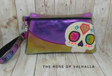 DIGITAL DOWNLOAD Applique Sugar Skull Clutch Zippered Bag