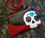DIGITAL DOWNLOAD Applique Sugar Skull Clutch Zippered Bag