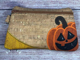 DIGITAL DOWNLOAD Applique Jack O Lantern Clutch Zippered Bag