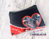 DIGITAL DOWNLOAD Heart Frame Applique Zipper Bag Lined and Unlined