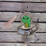 DIGITAL DOWNLOAD Book Worm Set Snap Tab Bookmark Eyelet Charm