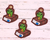 DIGITAL DOWNLOAD Book Worm Set Snap Tab Bookmark Eyelet Charm