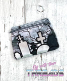DIGITAL DOWNLOAD Graveyard Applique Zipper Bag Lined and Unlined