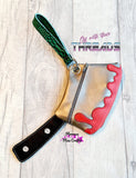 DIGITAL DOWNLOAD Applique Cleaver Horror Zipper Bag 2 HOOPINGS 4 SIZES