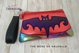 DIGITAL DOWNLOAD Bat Applique Zipper Clutch Lined and Unlined