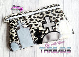 DIGITAL DOWNLOAD Graveyard Applique Zipper Bag Lined and Unlined