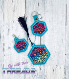 DIGITAL DOWNLOAD Applique Hexagon Set Eyelet Snap Tab Ornament Bookmark Charm