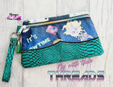 DIGITAL DOWNLOAD Ashley Clutch Applique Zipper Bag Lined and Unlined