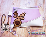 DIGITAL DOWNLOAD Rudolph Clutch Applique Zipper Bag Lined and Unlined