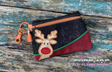DIGITAL DOWNLOAD Rudolph Clutch Applique Zipper Bag Lined and Unlined