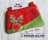 DIGITAL DOWNLOAD Rudolph Clutch Applique Zipper Bag Lined and Unlined