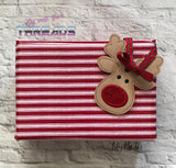 DIGITAL DOWNLOAD Rudolph Reindeer Ornament Gift Tag Applique