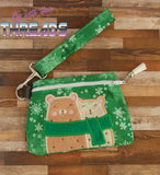 DIGITAL DOWNLOAD Cozy Bears Clutch Applique Zipper Bag Lined and Unlined