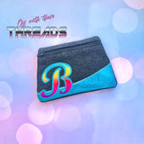 DIGITAL DOWNLOAD Letter B Clutch Applique Zipper Bag Lined and Unlined Alphabet