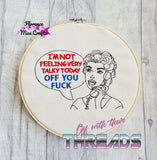 DIGITAL DOWNLOAD Not Very Talky Today Sketch Design 4 SIZES INCLUDED